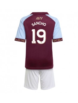 Detské Futbalové oblečenie Aston Villa Jadon Sancho #19 2025-26 Krátky Rukáv - Domáci (+ trenírky)